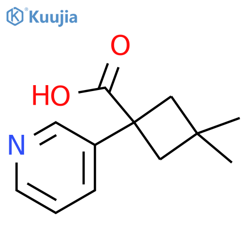 3,3-dimethyl-1-(pyridin-3-yl)cyclobutane-1-carboxylic acid structure