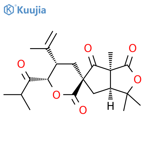 Spiro[1H-cyclopenta[c]furan-5(3H),3'(4'H)-[2H]pyran]-1,2',6(4H)-trione, tetrahydro-3,3,6a-trimethyl-5'-(1-methylethenyl)-6'-(2-methyl-1-oxopropyl)-, (3'R,3aS,5'S,6'S,6aS)-rel- (9CI) structure