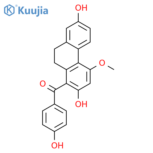 2,7-dihydroxy-1-(p-hydroxybenzoyl)-4-methoxy-9,10-dihydrophenanthrene structure
