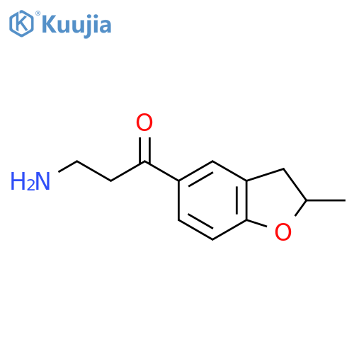 3-Amino-1-(2-methyl-2,3-dihydro-1-benzofuran-5-yl)propan-1-one structure