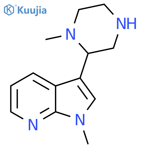 1-methyl-2-{1-methyl-1H-pyrrolo2,3-bpyridin-3-yl}piperazine structure