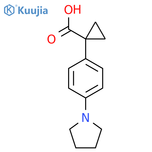 1-4-(pyrrolidin-1-yl)phenylcyclopropane-1-carboxylic acid structure