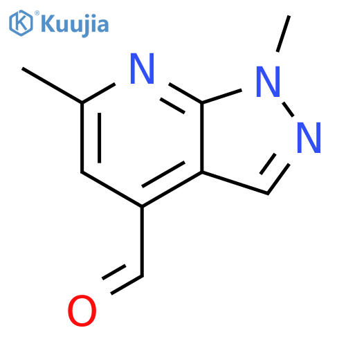 1,6-dimethyl-1H-pyrazolo[3,4-b]pyridine-4-carbaldehyde structure