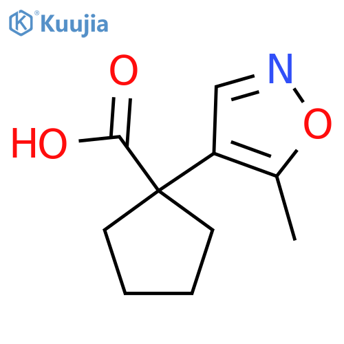 1-(5-methyl-1,2-oxazol-4-yl)cyclopentane-1-carboxylic acid structure