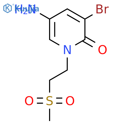 5-amino-3-bromo-1-(2-methanesulfonylethyl)-1,2-dihydropyridin-2-one structure