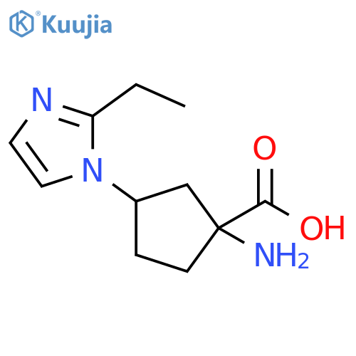 1-amino-3-(2-ethyl-1H-imidazol-1-yl)cyclopentane-1-carboxylic acid structure