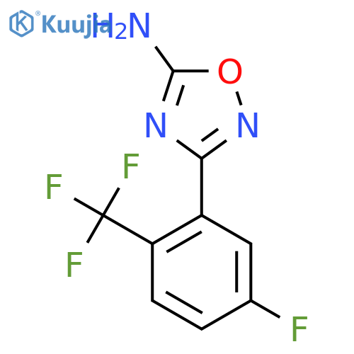 3-5-fluoro-2-(trifluoromethyl)phenyl-1,2,4-oxadiazol-5-amine structure