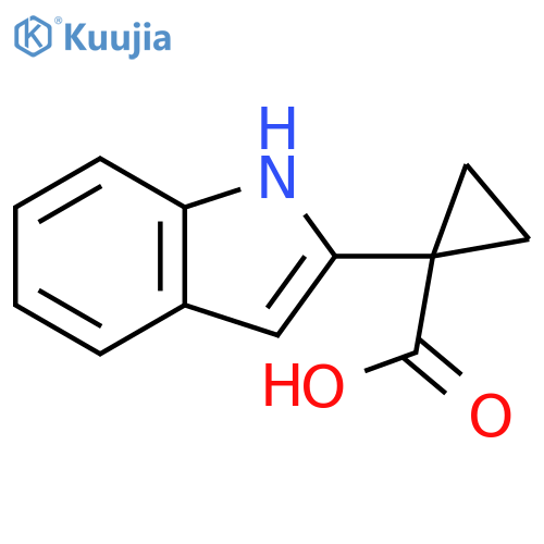 1-(1H-indol-2-yl)cyclopropane-1-carboxylic acid structure