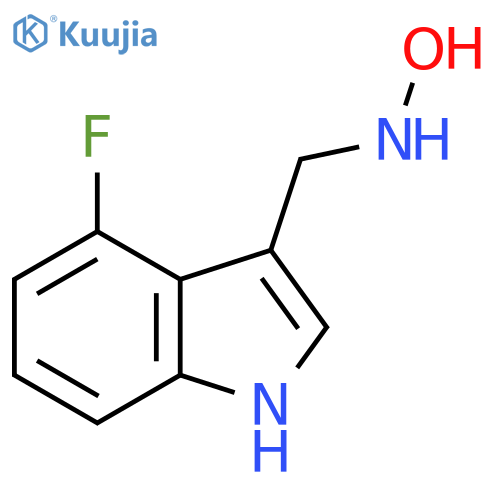 N-(4-fluoro-1H-indol-3-yl)methylhydroxylamine structure