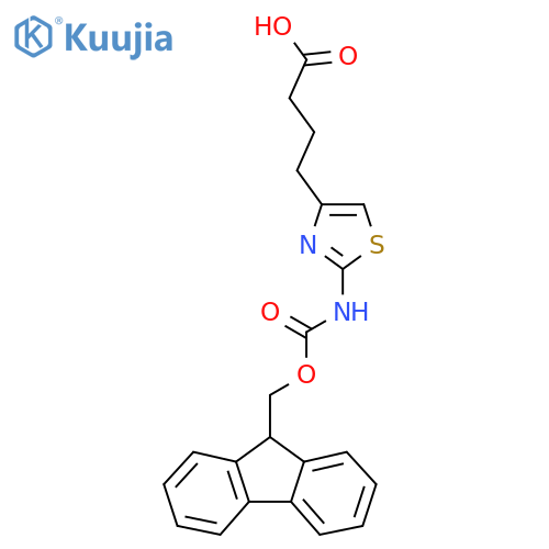 4-[2-({[(9H-fluoren-9-yl)methoxy]carbonyl}amino)-1,3-thiazol-4-yl]butanoic acid structure