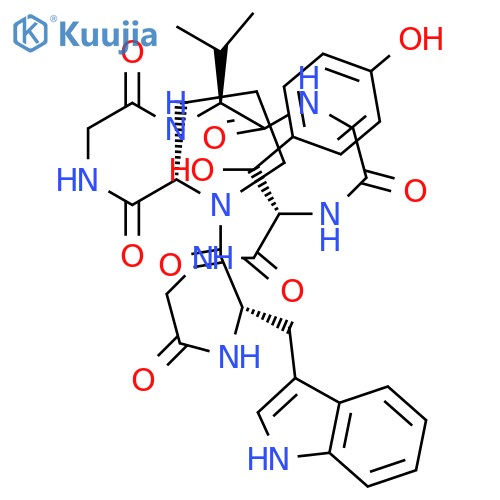 (3S,9S,15S,21S)-9-[Hydroxy-(4-hydroxyphenyl)methyl]-3-(1H-indol-3-ylmethyl)-15-propan-2-yl-1,4,7,10,13,16,19-heptazabicyclo[19.3.0]tetracosane-2,5,8,11,14,17,20-heptone structure