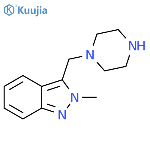 2-methyl-3-(piperazin-1-yl)methyl-2H-indazole structure