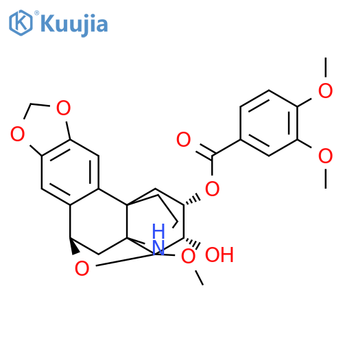 Hasubanan-6,7-diol,8,10-epoxy-8-methoxy-2,3-[methylenebis(oxy)]-, 6-(3,4-dimethoxybenzoate), (6b,7b,8b,10b)- (9CI) structure