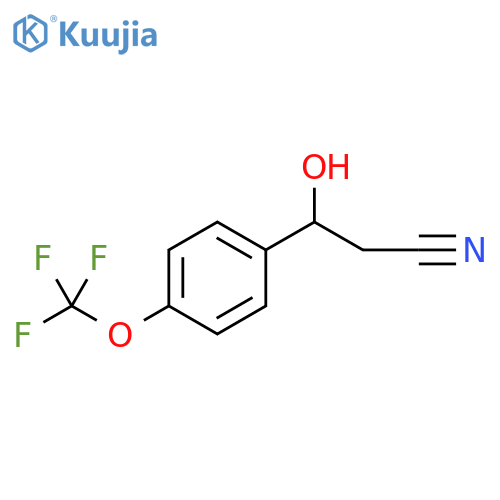 3-hydroxy-3-4-(trifluoromethoxy)phenylpropanenitrile structure