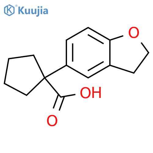 1-(2,3-dihydro-1-benzofuran-5-yl)cyclopentane-1-carboxylic acid structure