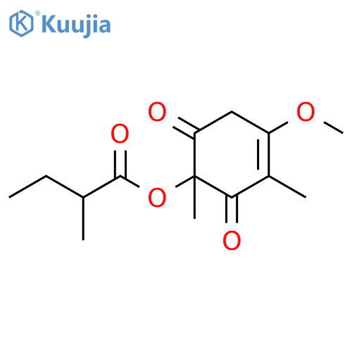Butanoic acid, 2-methyl-, 4-methoxy-1,3-dimethyl-2,6-dioxo-3-cyclohexen-1-yl ester (9CI) structure