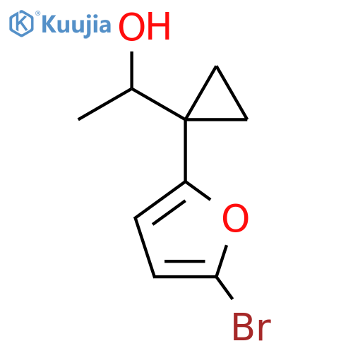 1-1-(5-bromofuran-2-yl)cyclopropylethan-1-ol structure