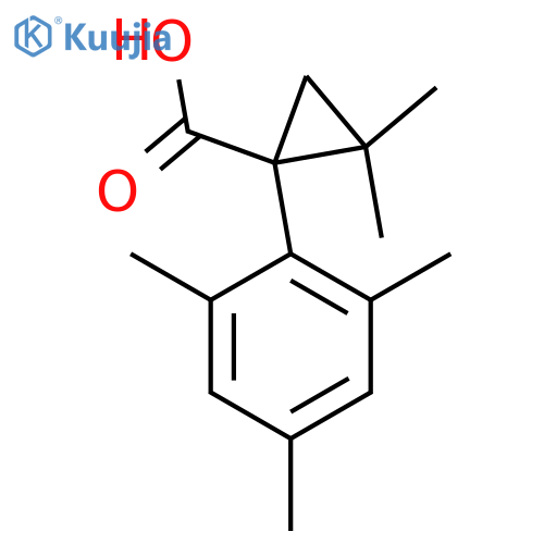 2,2-Dimethyl-1-(2,4,6-trimethylphenyl)cyclopropane-1-carboxylic acid structure