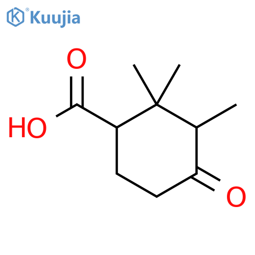 2,2,3-Trimethyl-4-oxocyclohexane-1-carboxylic acid structure