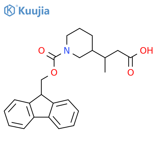 3-(1-{[(9H-fluoren-9-yl)methoxy]carbonyl}piperidin-3-yl)butanoic acid structure