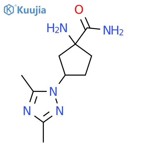 1-amino-3-(dimethyl-1H-1,2,4-triazol-1-yl)cyclopentane-1-carboxamide structure