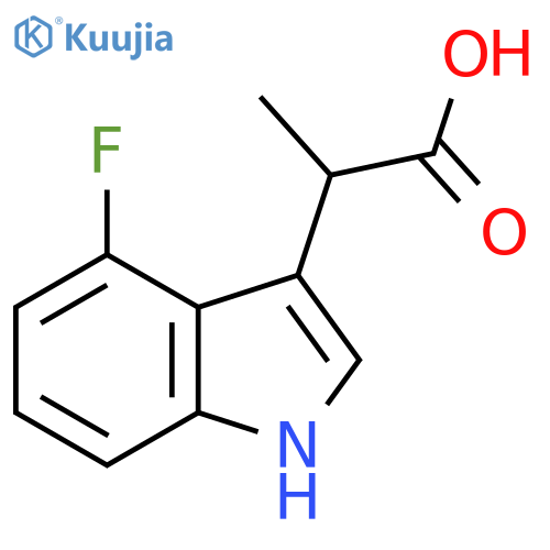 2-(4-fluoro-1H-indol-3-yl)propanoic acid structure