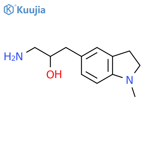 1-amino-3-(1-methyl-2,3-dihydro-1H-indol-5-yl)propan-2-ol structure