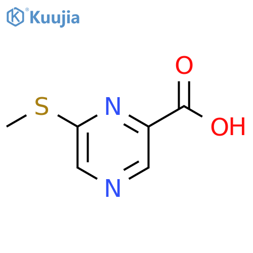 6-(methylsulfanyl)pyrazine-2-carboxylic acid structure