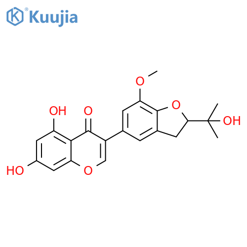 4H-1-Benzopyran-4-one, 3-[2,3-dihydro-2-(1-hydroxy-1-methylethyl)-7-methoxy-5-benzofuranyl]-5,7-dihydroxy- (9CI) structure
