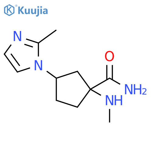 3-(2-methyl-1H-imidazol-1-yl)-1-(methylamino)cyclopentane-1-carboxamide structure