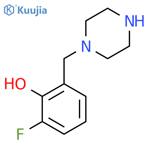 2-fluoro-6-(piperazin-1-yl)methylphenol structure
