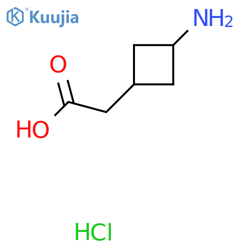 cis-2-(3-aminocyclobutyl)acetic acid;hydrochloride structure