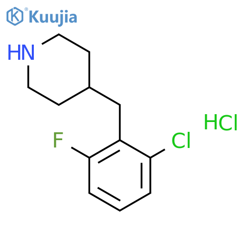 4-[(2-chloro-6-fluorophenyl)methyl]piperidine hydrochloride structure