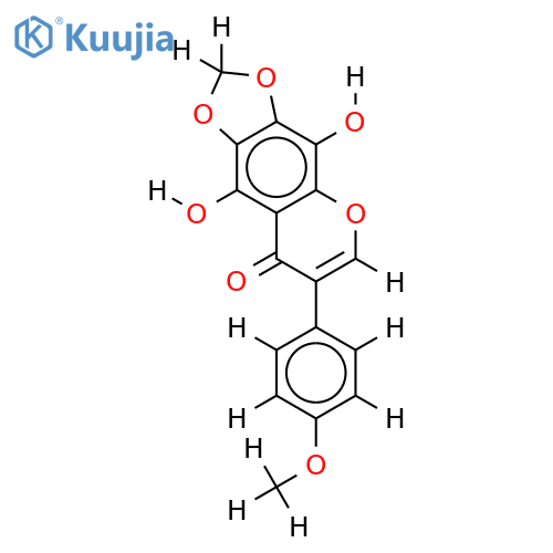 5,8-dihydroxy-4'-methoxy-6,7-methylenedioxyisoflavone structure