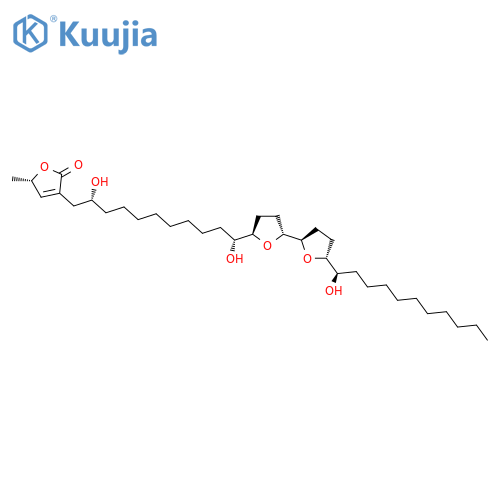 (2S)-4-[(2R,11R)-2,11-Dihydroxy-11-[(2R,5R)-5-[(2R,5R)-5-[(1R)-1-hydroxyundecyl]oxolan-2-yl]oxolan-2-yl]undecyl]-2-methyl-2H-furan-5-one structure