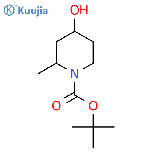 tert-butyl trans-4-hydroxy-2-methyl-piperidine-1-carboxylate structure