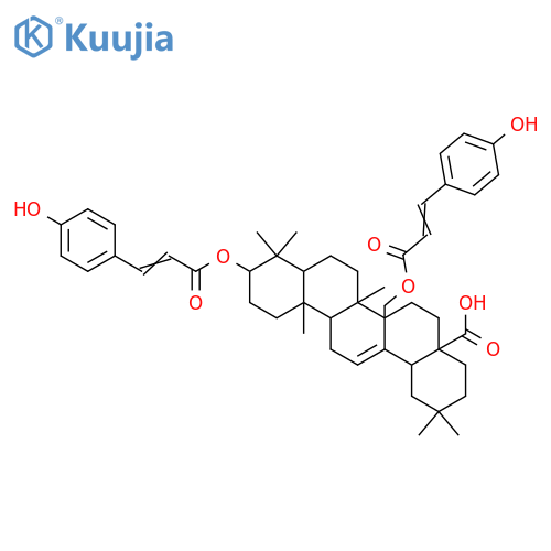 Olean-12-en-28-oic acid, 27-[[(2E)-3-(4-hydroxyphenyl)-1-oxo-2-propenyl]oxy]-3-[[(2Z)-3-(4-hydroxyphenyl)-1-oxo-2-propenyl]oxy]-, (3β)- (9CI) structure
