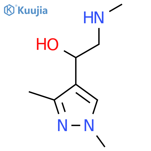 1-(1,3-dimethyl-1H-pyrazol-4-yl)-2-(methylamino)ethan-1-ol structure