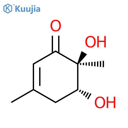 2-Cyclohexen-1-one,5,6-dihydroxy-3,6-dimethyl-, (5R,6S)-rel-(+)- structure