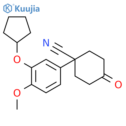 Cyclohexanecarbonitrile,1-[3-(cyclopentyloxy)-4-methoxyphenyl]-4-oxo- structure