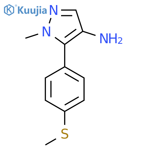 1-methyl-5-4-(methylsulfanyl)phenyl-1H-pyrazol-4-amine structure