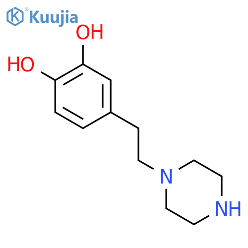 4-2-(piperazin-1-yl)ethylbenzene-1,2-diol structure