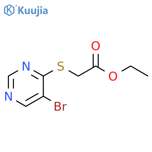 ethyl 2-(5-bromopyrimidin-4-yl)sulfanylacetate structure