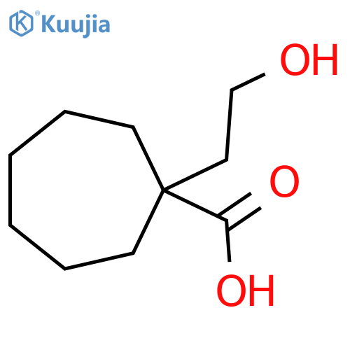 1-(2-Hydroxyethyl)cycloheptane-1-carboxylic acid structure