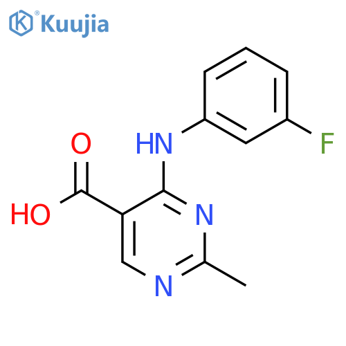 4-(3-Fluoroanilino)-2-methylpyrimidine-5-carboxylic acid structure