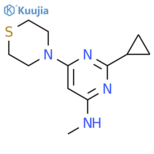 2-cyclopropyl-N-methyl-6-thiomorpholinopyrimidin-4-amine structure