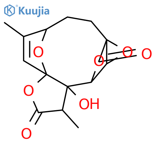 2H,8H-4,6a-Epoxy-10,1a-(epoxymethano)oxireno[4,5]cyclodeca[1,2-b]furan-8,12-dione,3,4,9,9a,10,10a-hexahydro-9a-hydroxy-5,9-dimethyl-,(1aR,4R,6aR,9S,9aS,10S,10aR)-rel-(+)- (9CI) structure