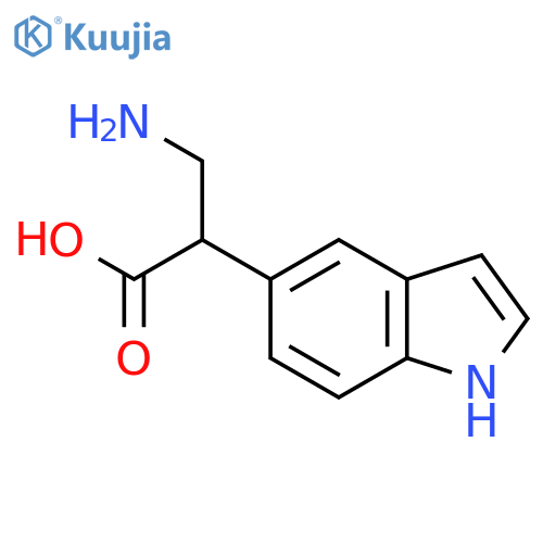 3-amino-2-(1H-indol-5-yl)propanoic acid structure
