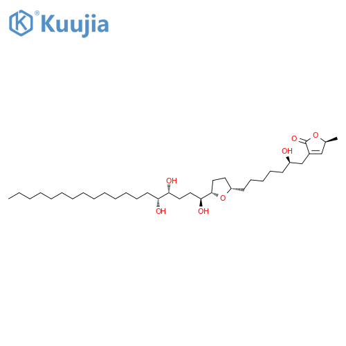 2(5H)-Furanone,3-[(2R)-2-hydroxy-7-[(2S,5S)-tetrahydro-5-[(1S,4R,5R)-1,4,5-trihydroxynonadecyl]-2-furanyl]heptyl]-5-methyl-,(5S)- structure