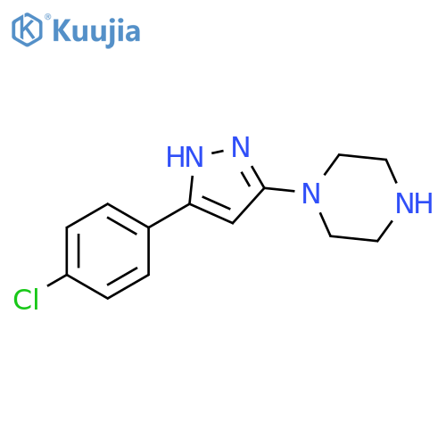 1-[5-(4-Chlorophenyl)-1H-pyrazol-3-yl]piperazine structure